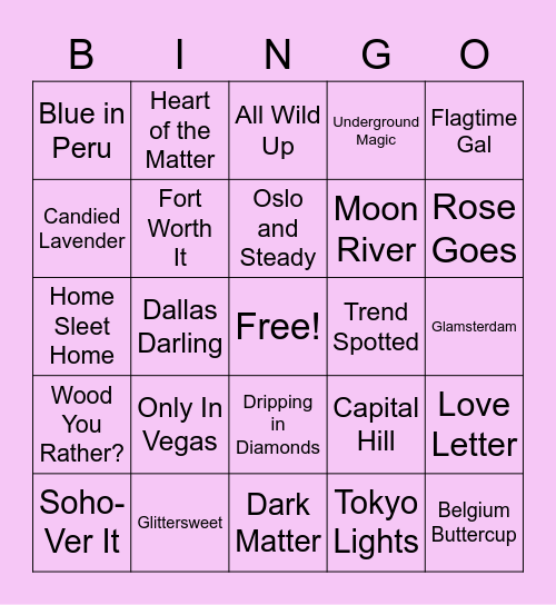 Jen's Color Street Bingo Style Bingo Card