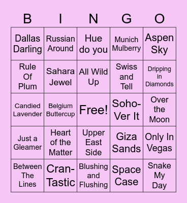 Jen's Color Street Bingo Style Bingo Card