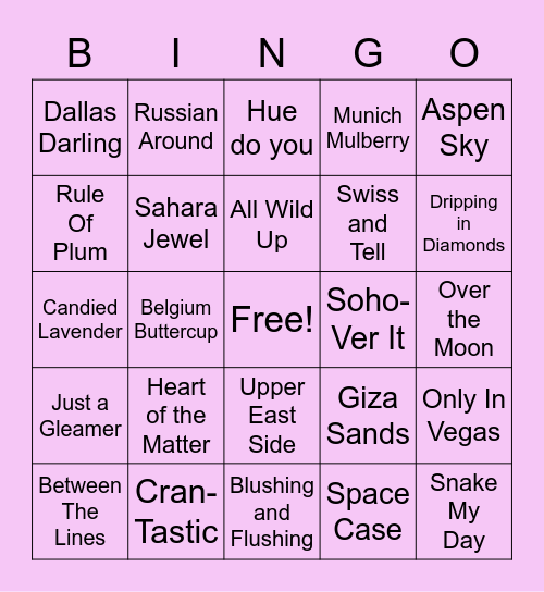 Jen's Color Street Bingo Style Bingo Card