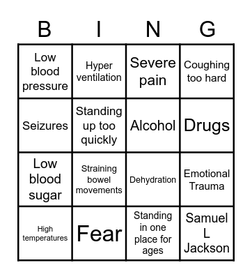 Police fainting trigger bingo Card