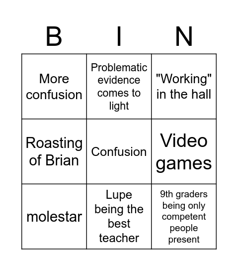 Spanish Class Bingo Card