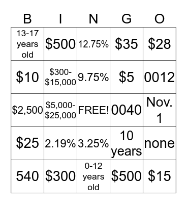 MSGCU Bingo Card