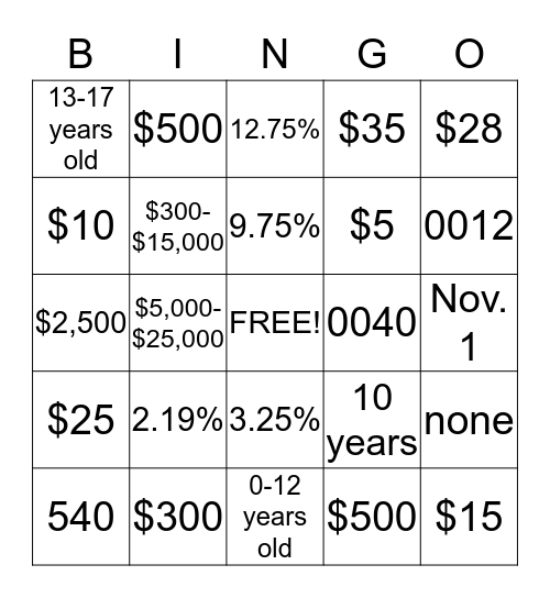 MSGCU Bingo Card