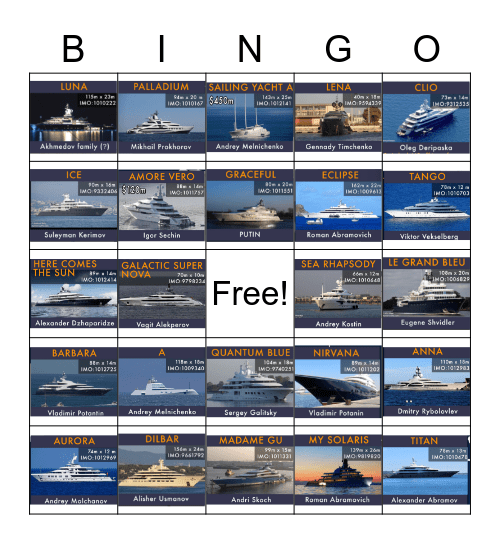 Klepto Bingo Card
