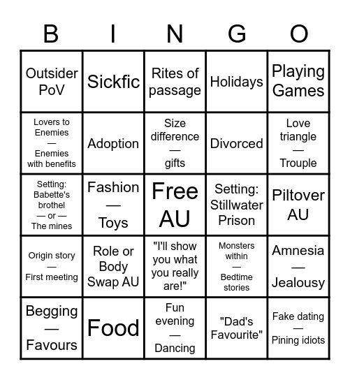 Zaundads — Vanco Bingo Card