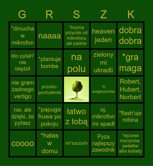 Typowy Groszek Bingo Card
