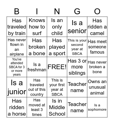 Bingo Card