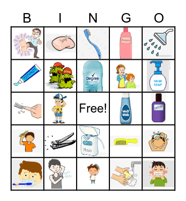 Personal Hygiene Bingo Card