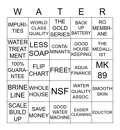 CULLIGAN WATER Bingo Card