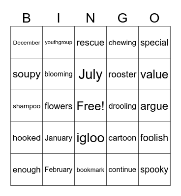 Unit 15 Week 2 Bingo Card