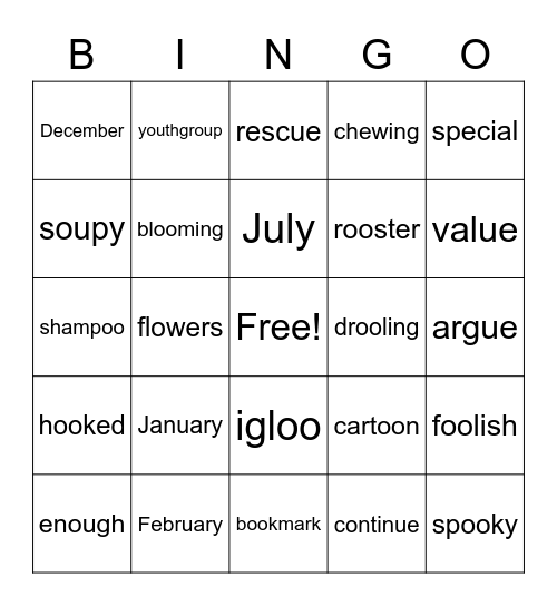 Unit 15 Week 2 Bingo Card