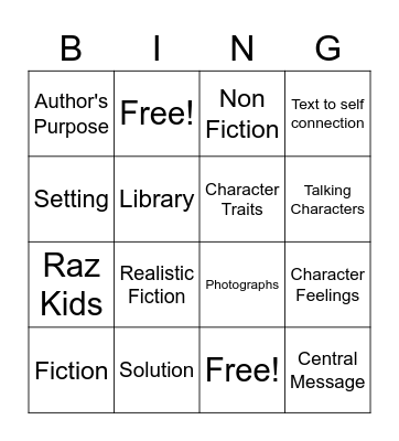 Read Across America! Bingo Card