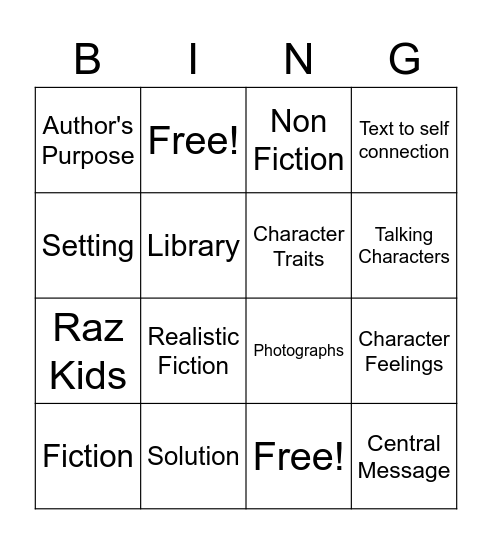 Read Across America! Bingo Card