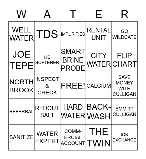 CULLIGAN WATER Bingo Card