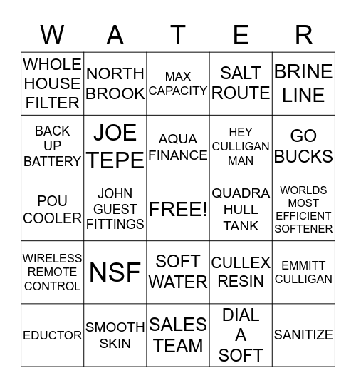 CULLIGAN WATER Bingo Card