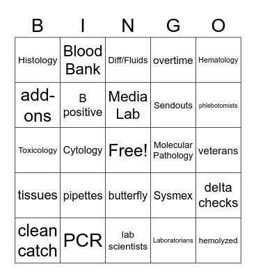 LABORATORY  WEEK Bingo Card