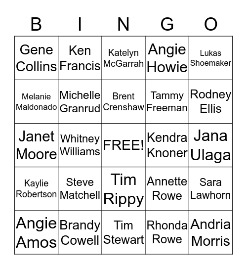 SSHS Who's Who? Bingo Card