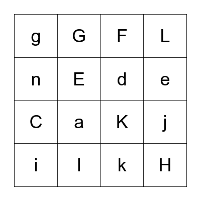 Alphabet Bingo Card
