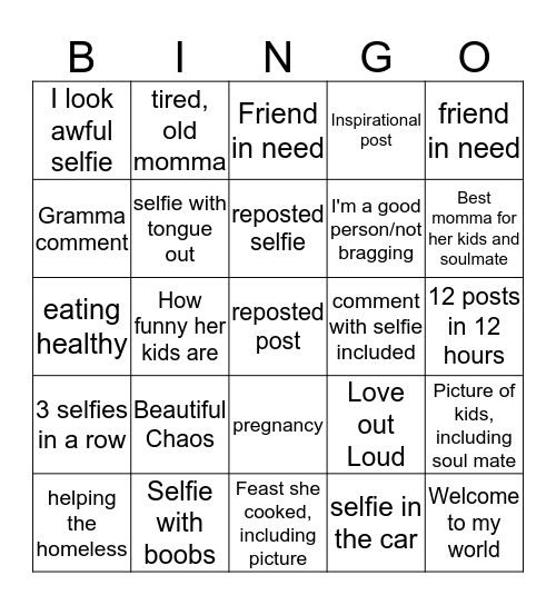 Facebook Bingo Card