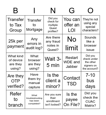 Coach Bingo! Bingo Card