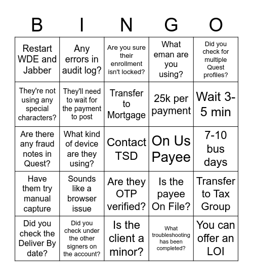 Coach Bingo! Bingo Card