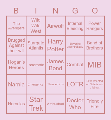 Fandom Bingo Card