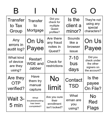 Coach Bingo! Bingo Card