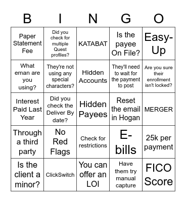 Coach Bingo! Bingo Card