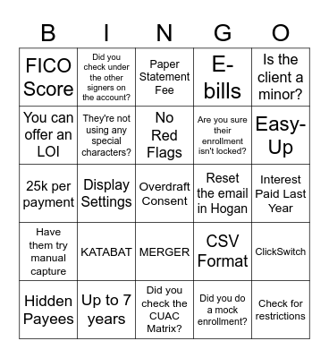 Coach Bingo! Bingo Card