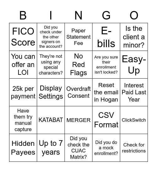 Coach Bingo! Bingo Card