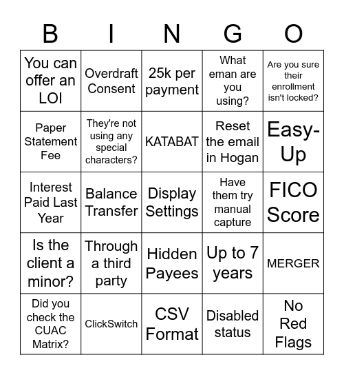 Coach Bingo! Bingo Card