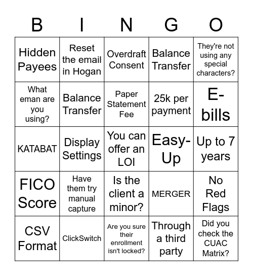 Coach Bingo! Bingo Card