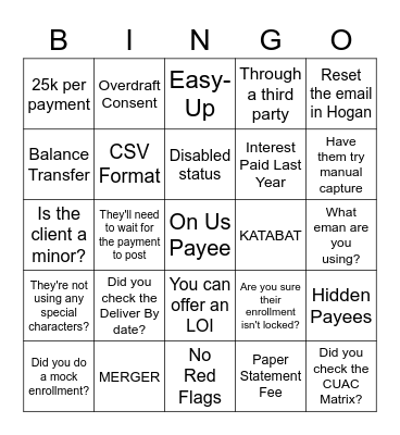 Coach Bingo! Bingo Card