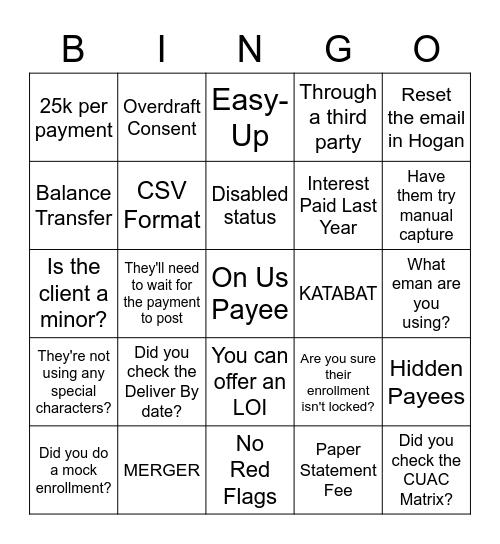 Coach Bingo! Bingo Card