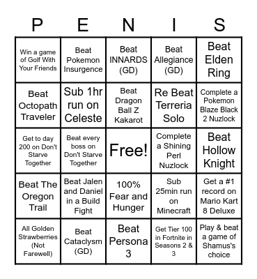Summer Bingo Card