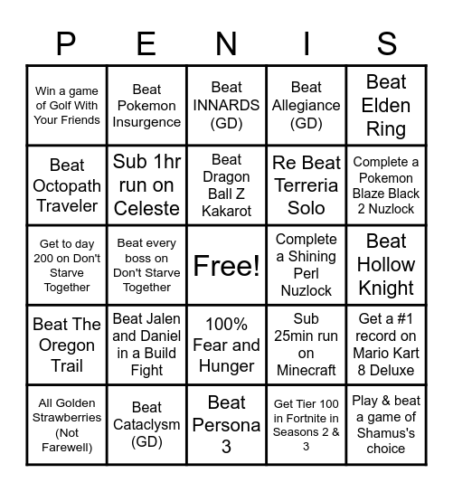 Summer Bingo Card