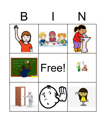 Classroom commands Bingo Card