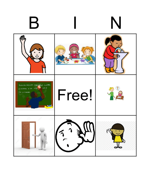 Classroom commands Bingo Card