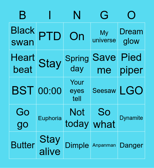 @Kookbaring_97 Bingo Card