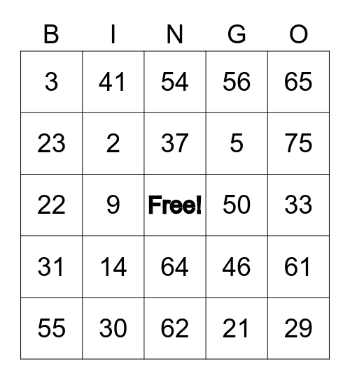 LET'S PLAY REVIEW-BINGO!! Bingo Card