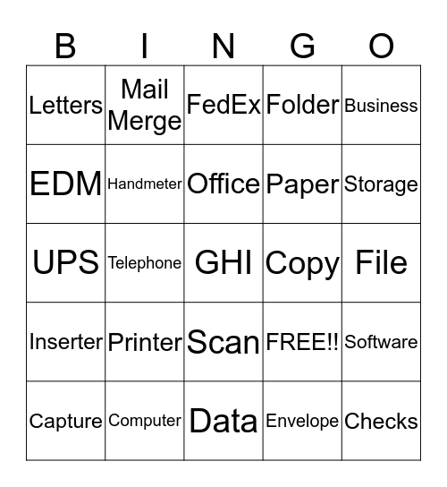 EDM Bingo Card