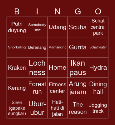 Punya Elkan Bingo Card