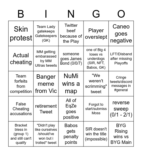 SEL Spring Series Edition Bingo Card