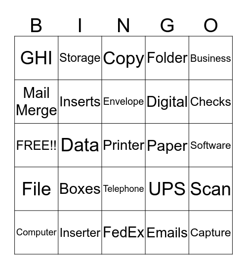 EDM Bingo Card