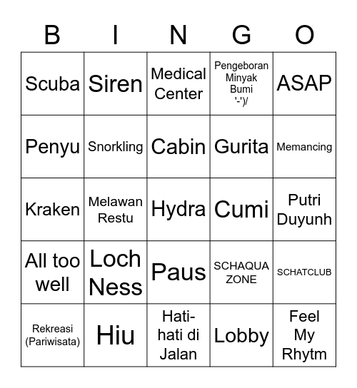 Punya Dami! Bingo Card