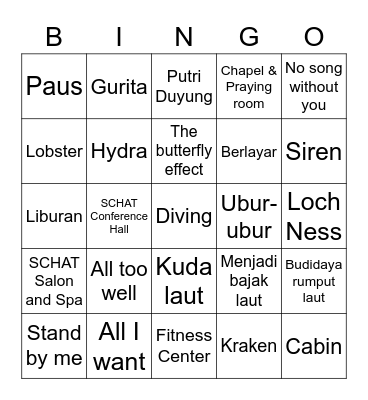 Gantari. 🤎 Bingo Card