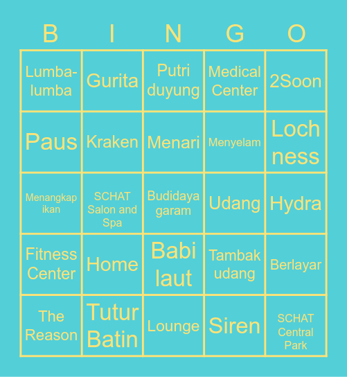 Punya Deon Bingo Card