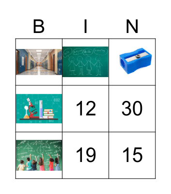 At school Bingo Card