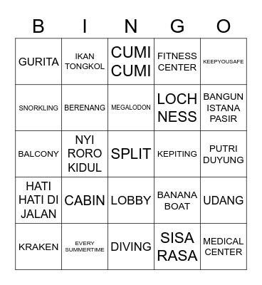BINGO UCUP Bingo Card