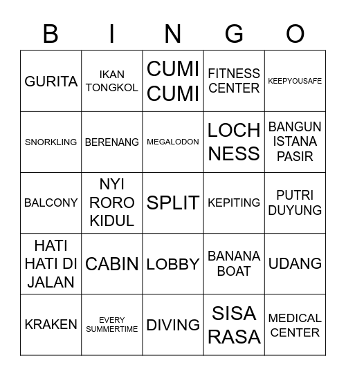 BINGO UCUP Bingo Card